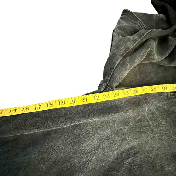 Black Denim Indie Grunge Overalls Baggy Wide Leg Artsy Unique Boiler Size Small - Picture 10 of 12
